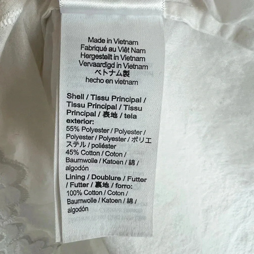 NWOT J. CREW Tiered Skirt Pop Over Shirt Dress White Eyelet Casual Women’s 8